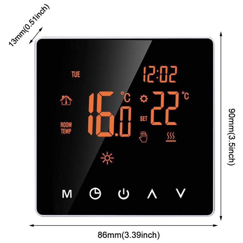 Smart Thermostat School Electric Heating Bedroom LCD Display Flame Retardant PC Hotel Programmable Floor High-power Touch Screen