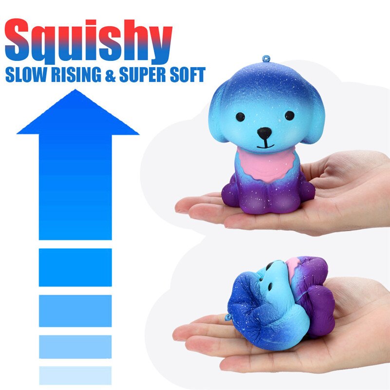 Adorable Squishies Galaxy cachorro de crecimiento lento fruta perfumada alivio del estrés juguetes anti-estrés D4