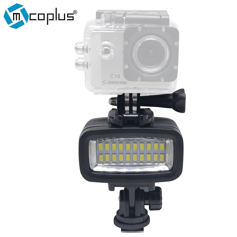 Mcoplus 20 stks led waterdichte video licht onderwater 40 m duiken lamp voor gopro dv camera htc xiaoyi sj5000 sj6000 & action Camera