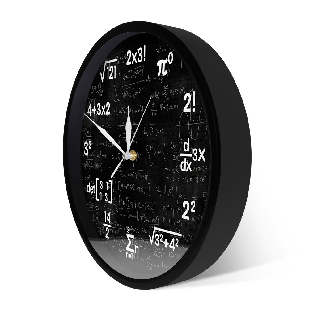 Math Equations and Notations Mathematics Chalkboard Geek Wall Clock Educational For Kids Teachers School Classroom Decor