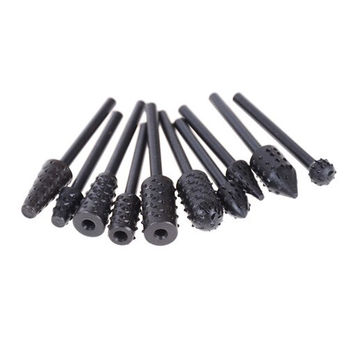 10 stks Tungsten Carbide Nail Drill Bit 1/8 "Zwart Titanium Burr Bits Voor Manicure Boor Accessoires Frees Gereedschap