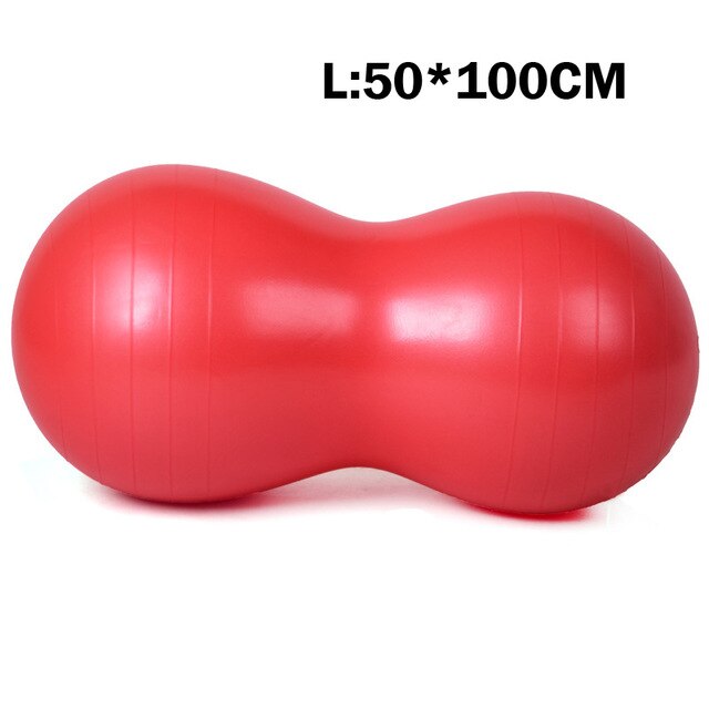 Pelota de Yoga en forma de cacahuete, equipo de entrenamiento de Fitness, pelota de gimnasio, equilibrio aeróbico, pelota de Pilates, 5 colores: Red 50 100cm