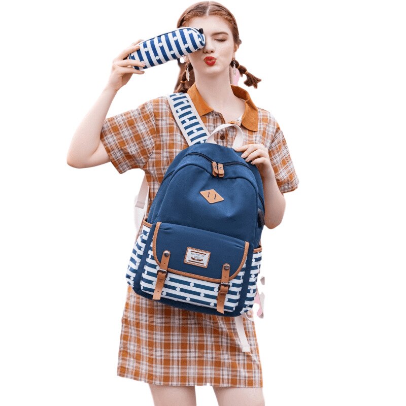 Usb Zak Vrouwen Aankomst Vrouwen Canvas Rugzak Schooltas Voor Meisjes Rugzak Rugzakken Schooltassen Reizen 3 Pcs