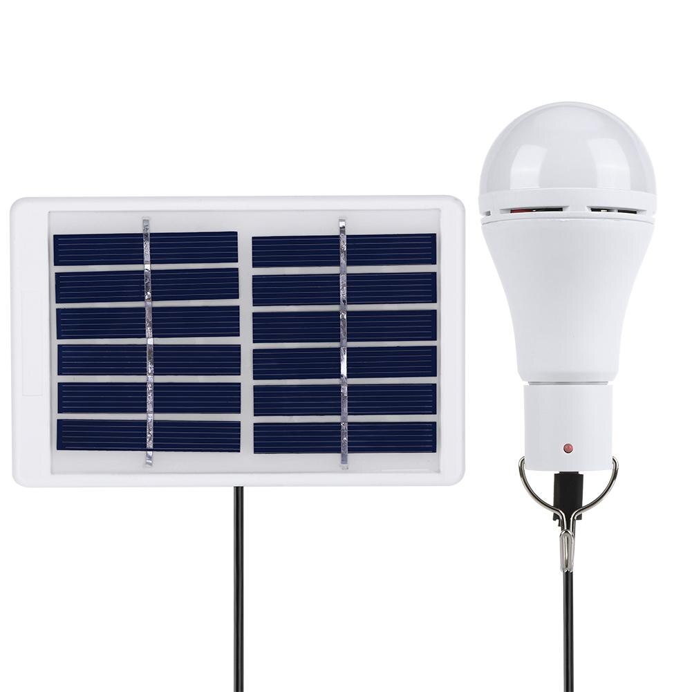 LED Solar Licht Solar Lampe mit Fernbedienung Lampe Indoor Wasserdichte Panel Notfall Kunststoff Birne Haken Zelt Laterne Im Freien
