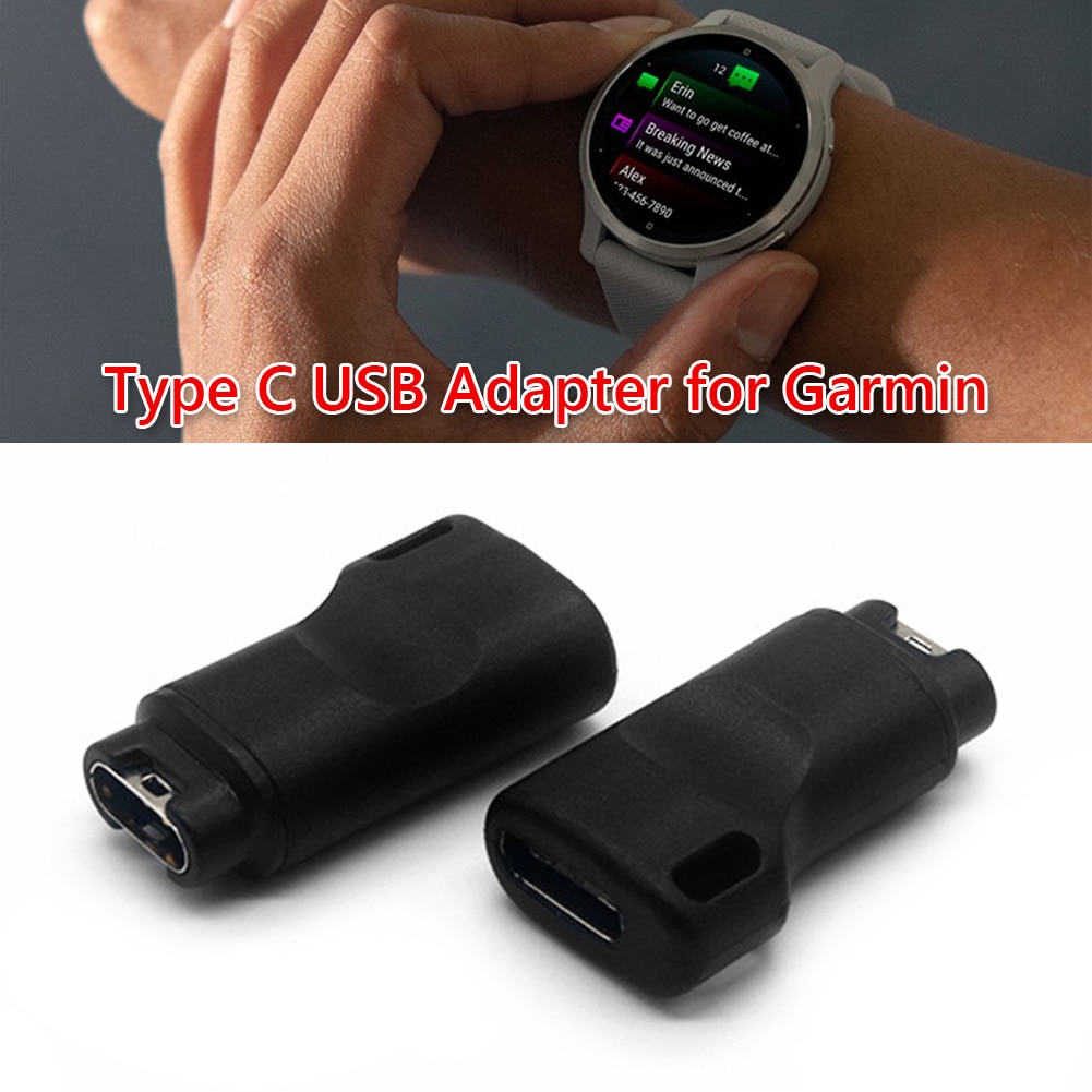 Usb laddare adapter typ c kabel för garmin fenix 5/5s/5x/6/6s/6x venu swim 2/2s sq vivoactive 4/4s/3 945 935 645 245 instinct