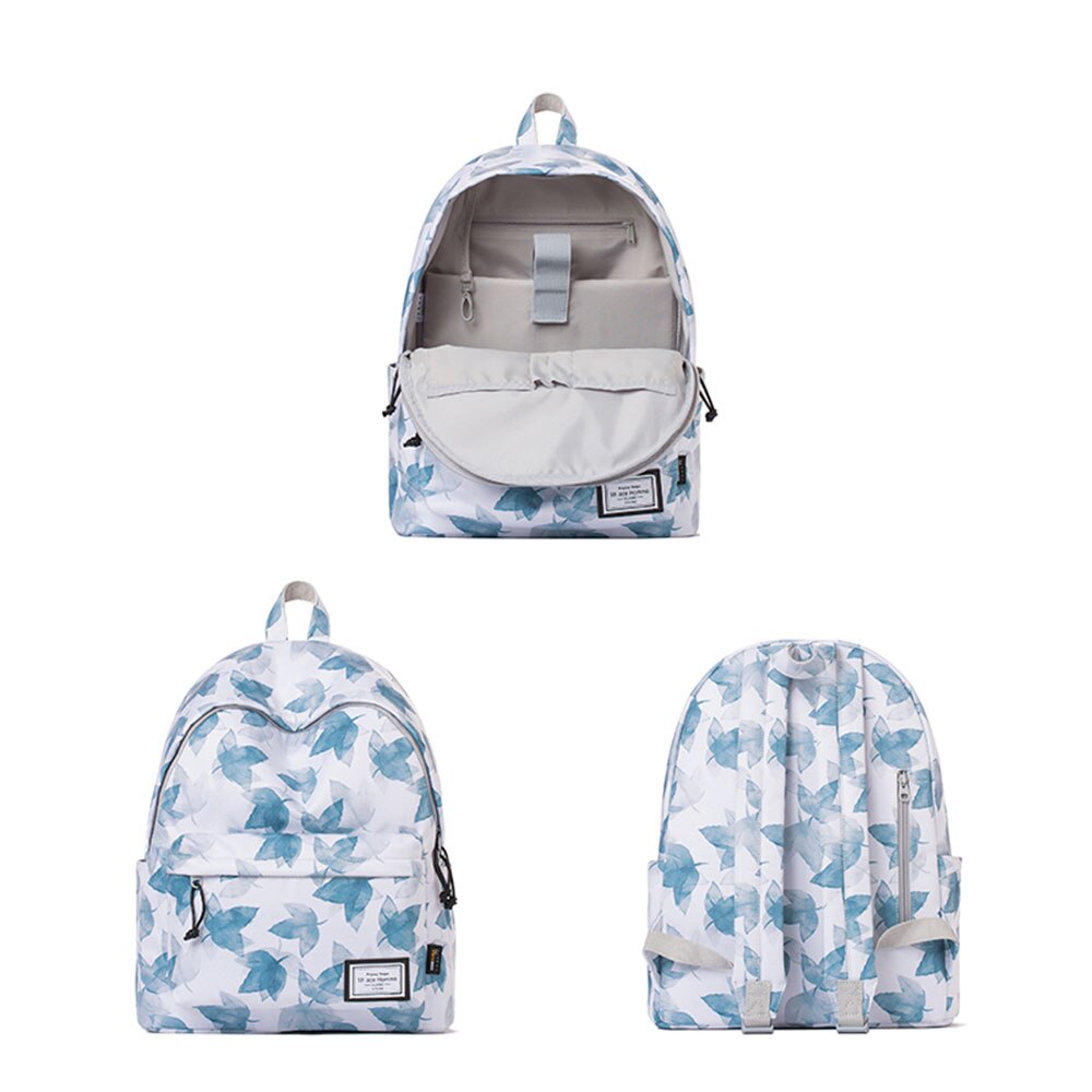 Unisex laptop rucksack frauen schule tasche für mädchen bunte leinwand reise rucksack männer wasserdichte rucksack junge college tasche: blue printing