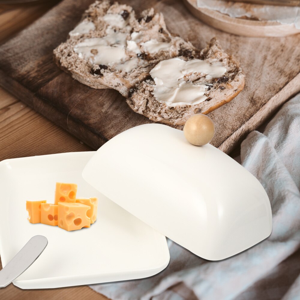 Recipiente de cerámica para mantequilla con tapa, 1 unidad