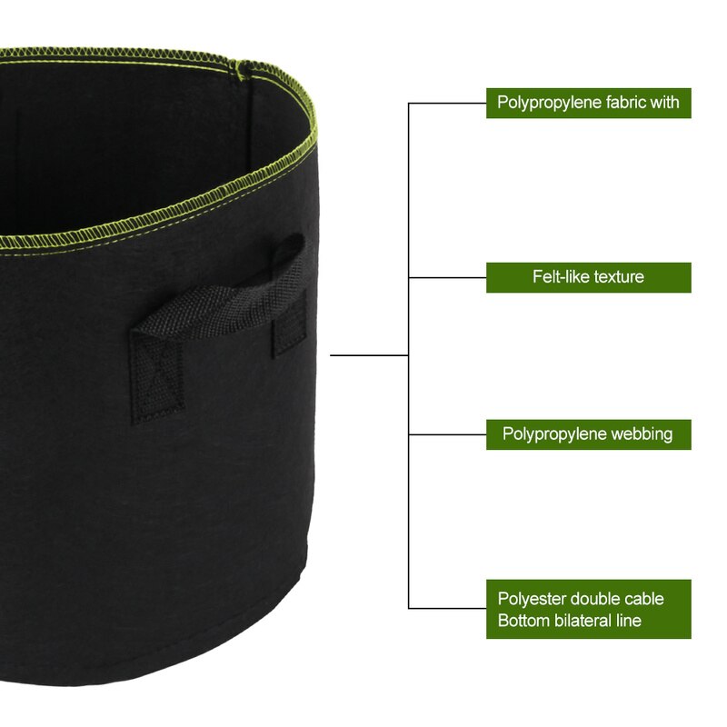 5 stücke 5/7/10 Gallonen Filz Pflanzen Wachsenden ... – Vicedeal