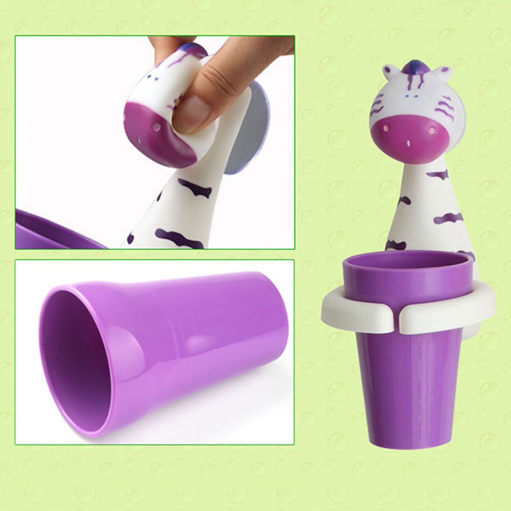 Kreative Saugnapf Zahnbürste Halfter Baby freundlicher freundlicher Zahnbürste Saugnapf Nette Ebene Giraffe Schwein Zahn Pflege Tasse