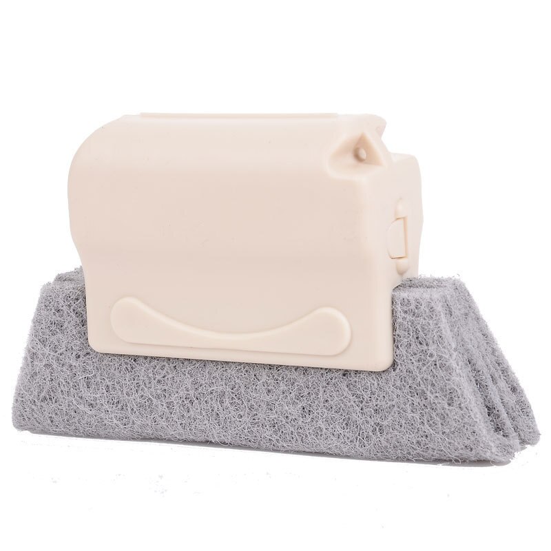 Brosse de nettoyage de rainure de fenêtre outil de nettoyage de fente de fenêtre une petite brosse pour balayer la brosse de rainure pour balayer les portes et les fenêtres: Beige