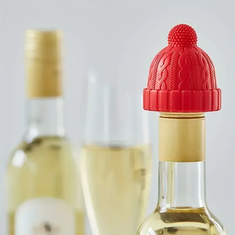 Silikone vinprop julehætte vinflaskeforsegling låg prop frisk rødvin kork champagne flaskeprop køkkenredskaber