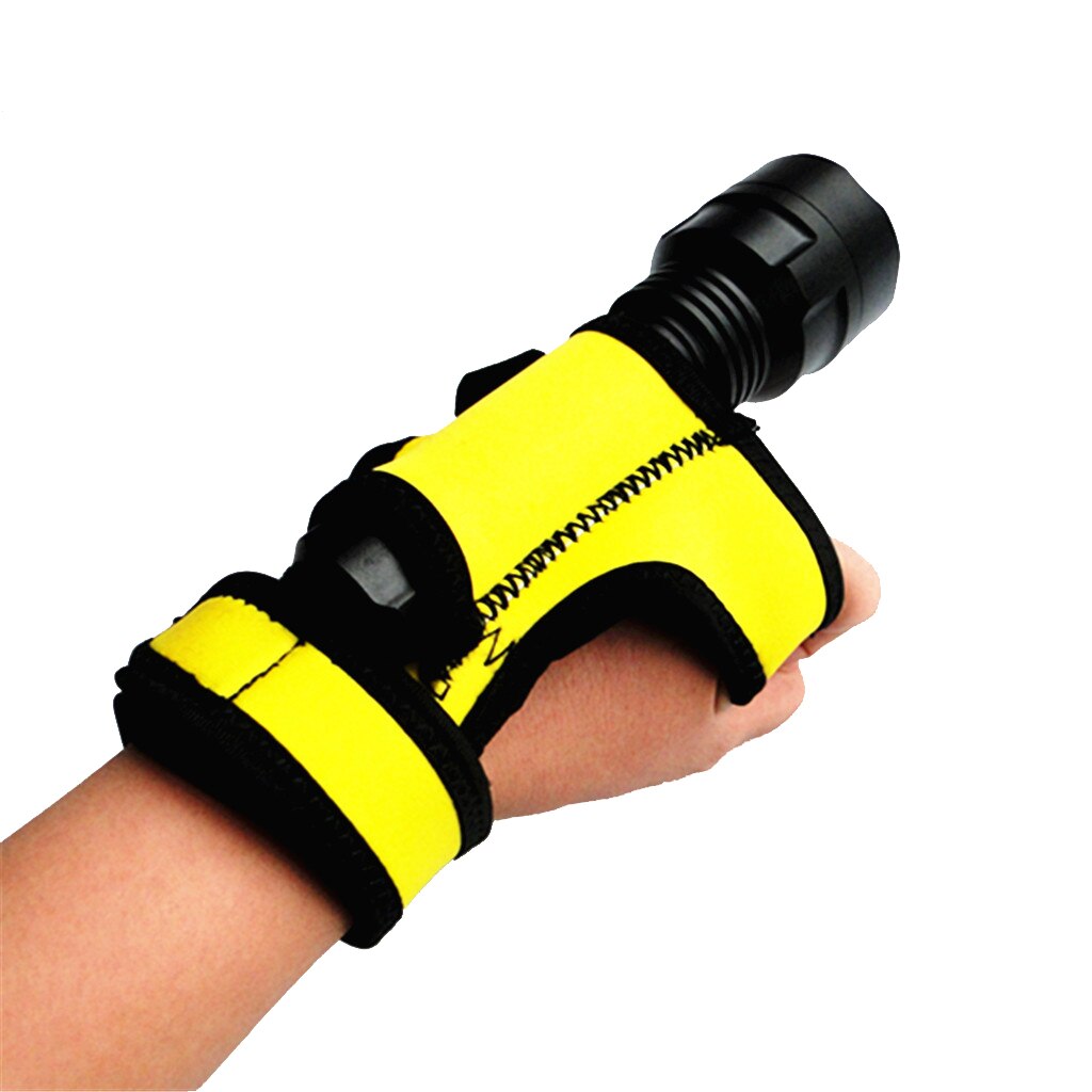 Magideal Outdoor Duiken Zaklamp Zaklamp Houder Zachte Hand / Arm Mount Torch Zaklamp Holster Hand Arm Mount Strap: Yellow