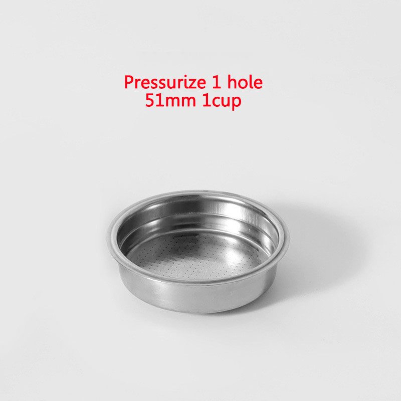 Panier de filtre à café pressurisé à 1 trou, 51MM/58MM, tasse simple/Double, adapté au porte-filtre 51mm/58mm, outil à café expresso: kaki foncé