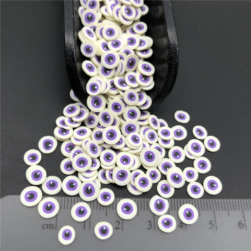 50g lilla øjne polymer ler drys til børn gør-det-selv, blødt ler til håndværk ler/neglekunst/scrapbog dekoration diy, håndværk fyldstof