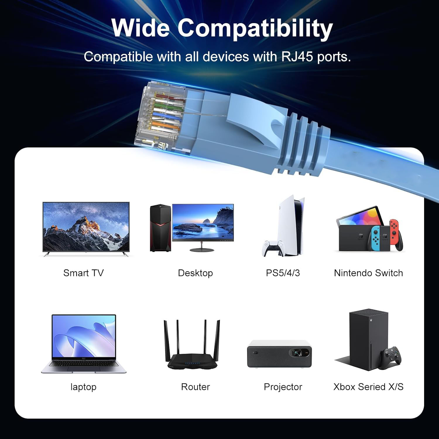 Kabel Ethernet Kot 6e/Kot6 o wysokiej prędkości z kablami skrawek, klipsami robić kabli LAN i złączem RJ45 robić routera/modemu