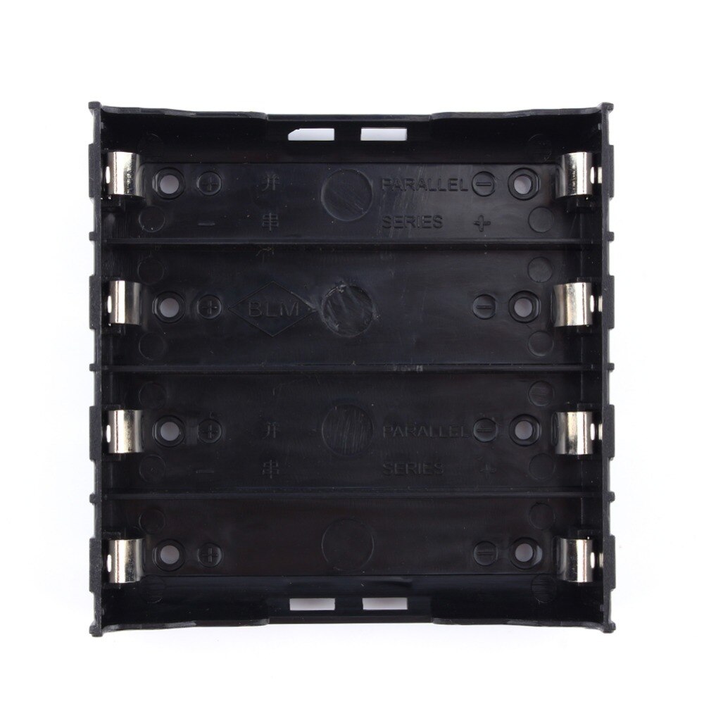 4X18650 Li-Ion Batterij Opslag Plastic Clip Holder Case Box 8 Pin Contact Zwart (3.7V-14.8V) batterij Opbergdozen