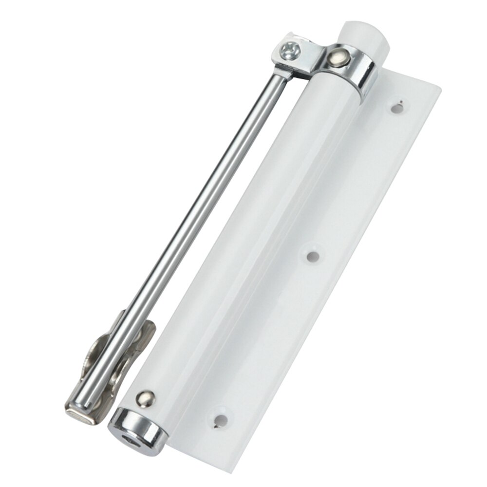 Cierre automático de puerta ajustable, resorte de seguridad, bisagra de cierre automático, fácil de rebote, sin ranuras, punzonadora: Blanco