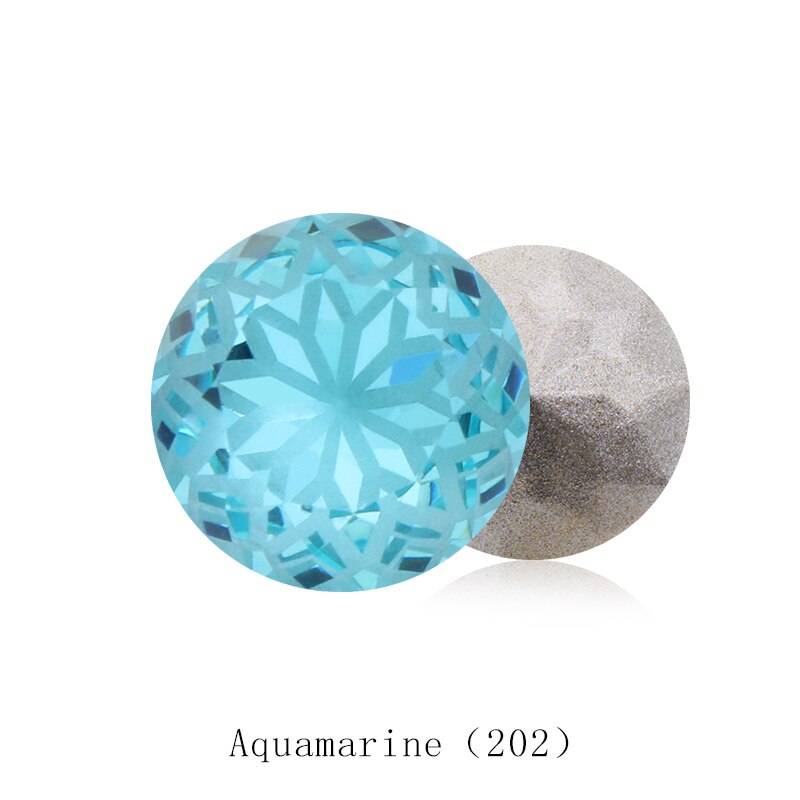 Ronde Rivoli Lijm Op Rhinestones 10Mm Pointback Stenen Diy Ambachten Shiny Glas Strass K9 Kristallen: 8mm 10pcs / Aquamarine