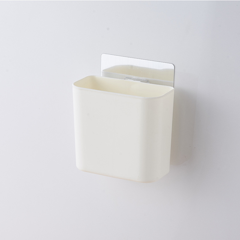 Multi-function Toothbrush Holder Wall-Mounted Punch-free Bathroom Shelf Toothpaste Storage Rack for Kitchen Bathroom Accessories: White