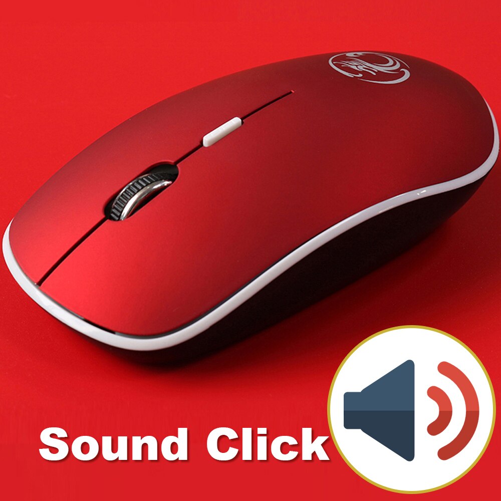 Mouse senza fili Del Computer Mouse Senza Fili 2.4 Ghz Silenzioso Ergonomico Mause 1600 DPI USB Optical mouse Mini Mute del Mouse per il Computer Portatile PC: Sound Red