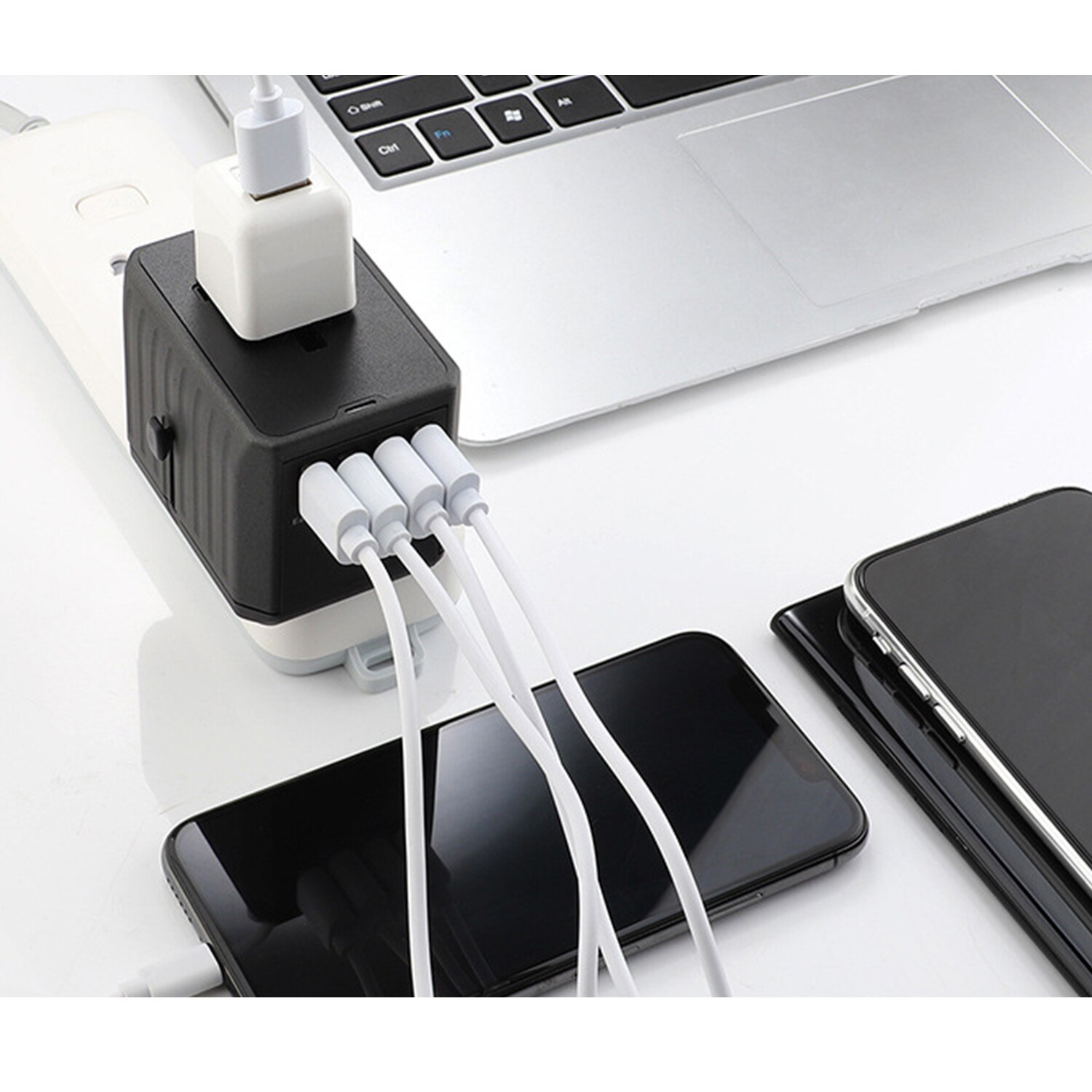 Travel Adapter 4 USB Worldwide All in One Universal Travel Adapter Wall Charger AC Plug Adaptor with Smart Power and Protection