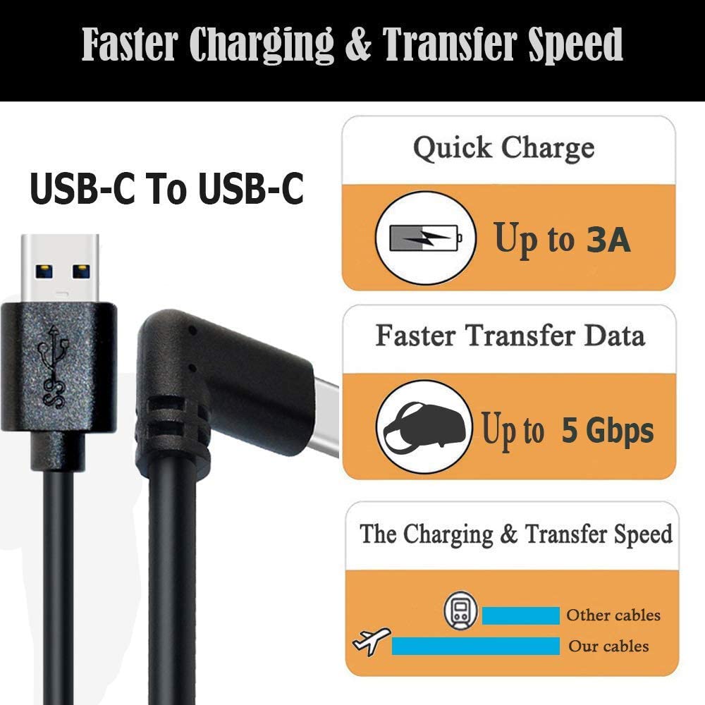 5M High Speed USB 3.2 Type C Data Transfer Cable for Oculus Quest/Quest 2 Link VR Headset Fast Charging USB-A to Type-C Cable