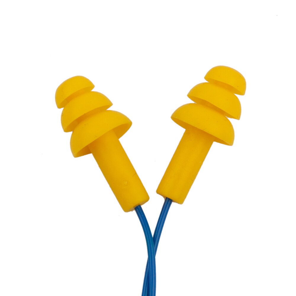 Waterdichte Zachte Siliconen Snoer Oordoppen Travel Sleep Noise Preventie Oordopjes Ruisonderdrukking Zwemmen Oordopjes Oorbeschermer: Geel