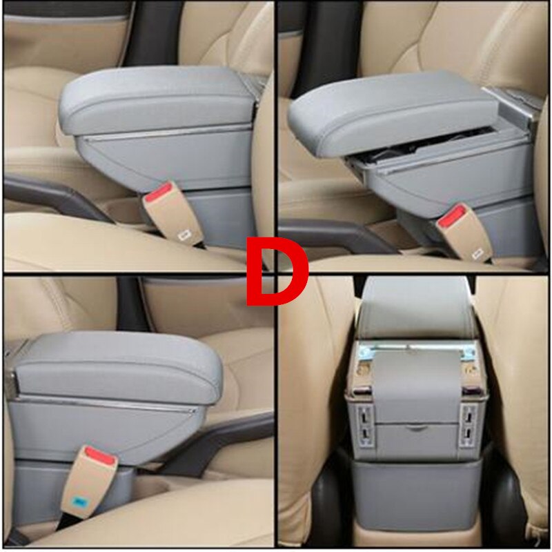 Voor Ford Focus 2 Armsteun Doos Centrale Winkel Inhoud Opbergdoos Ford Focus Armsteun Doos Met Bekerhouder Asbak Usb interface: D style gray