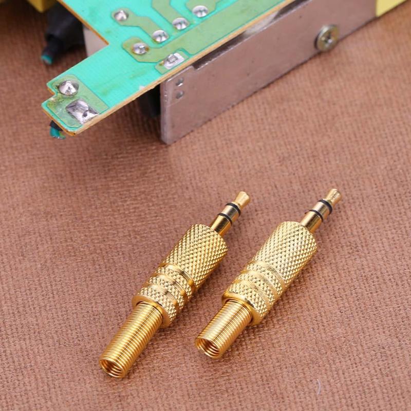 2 pièces stéréo 3.5mm 1/8in casque écouteur bricolage Audio prise connecteurs plier casque réparation soudure fil connecteur
