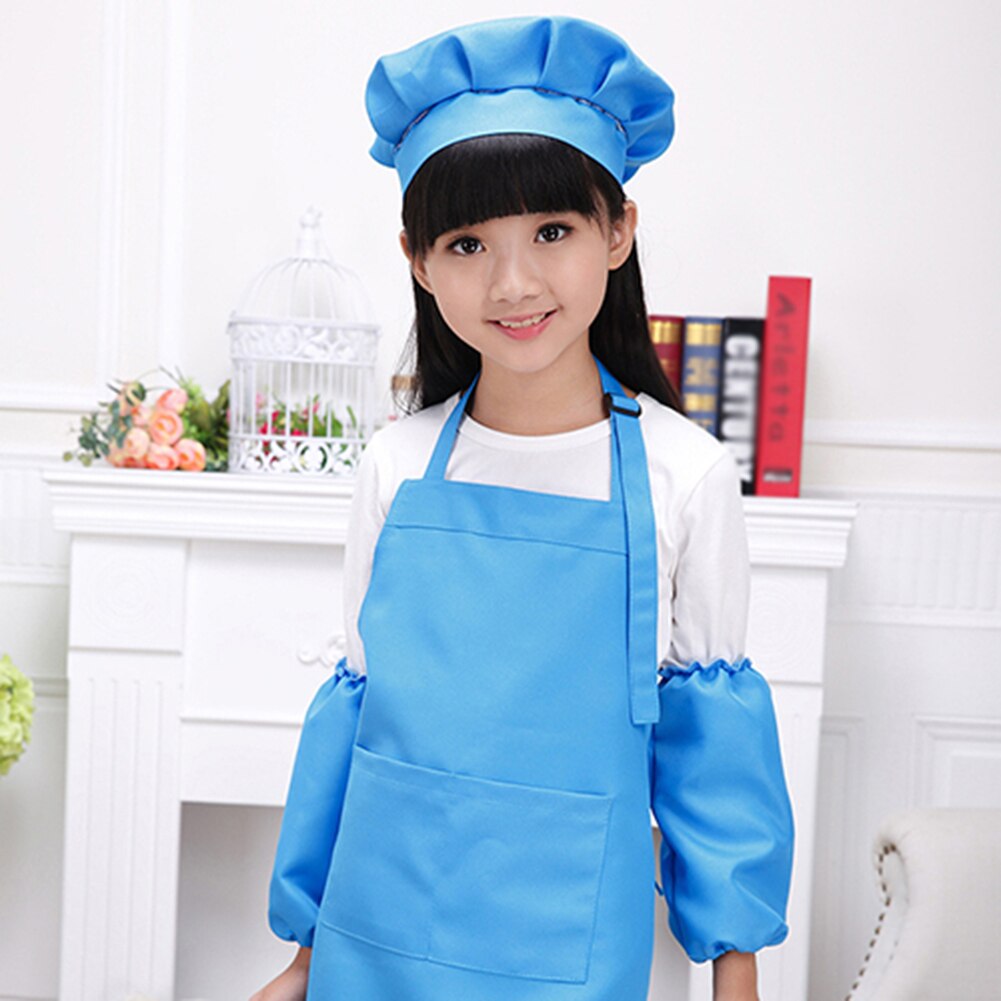 Kinderen Kid Koken Bakken Schilderen Koken Art Craft Plain Schort Pocket Bib