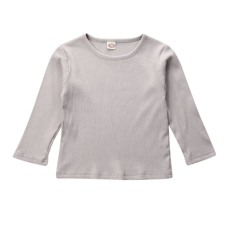 Emmababy Neugeborenen Baby Junge Mädchen Einfache Streifen Kleidung Langarm Einfarbig Grundlegende Spitzen T-Shirt Sweatshirts Herbst Winter