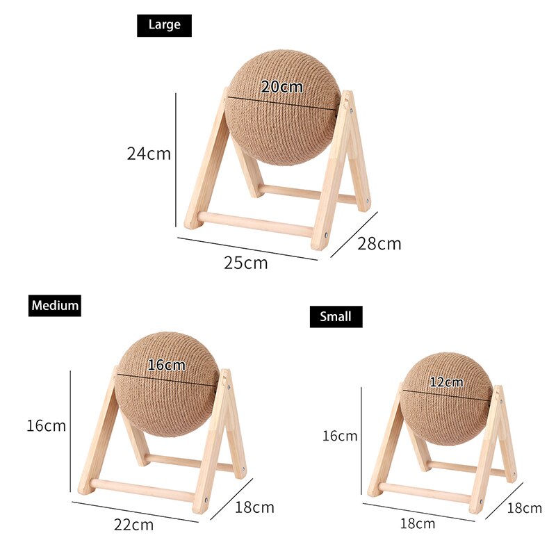 Kat Speelgoed Kitten Scratcher Bal Huisdier Interactieve Speelgoed Met Sisal Touw Bal Houten Kat Klimmen Fram Voor Indoor Pet Accessoires