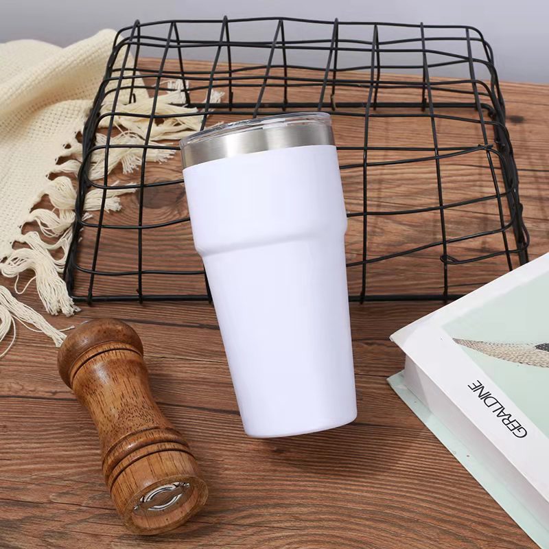 16oz Stackable Cup Travel Tumbler Stainless Steel Mug Ice Termo Double Wall Insulated Coffee Termo Caneca Termica Water bottle: white