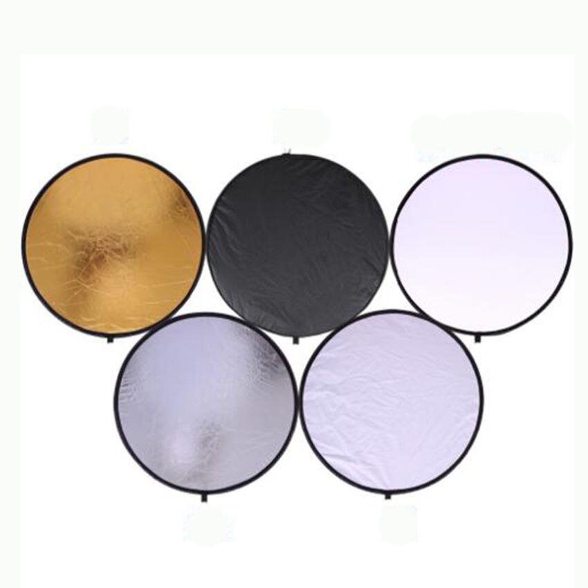 Reflector 5-in-1 (60cm) Photography Photo Light Mulit Collapsible Disc Reflector Handle Collapsible Photography Accessories