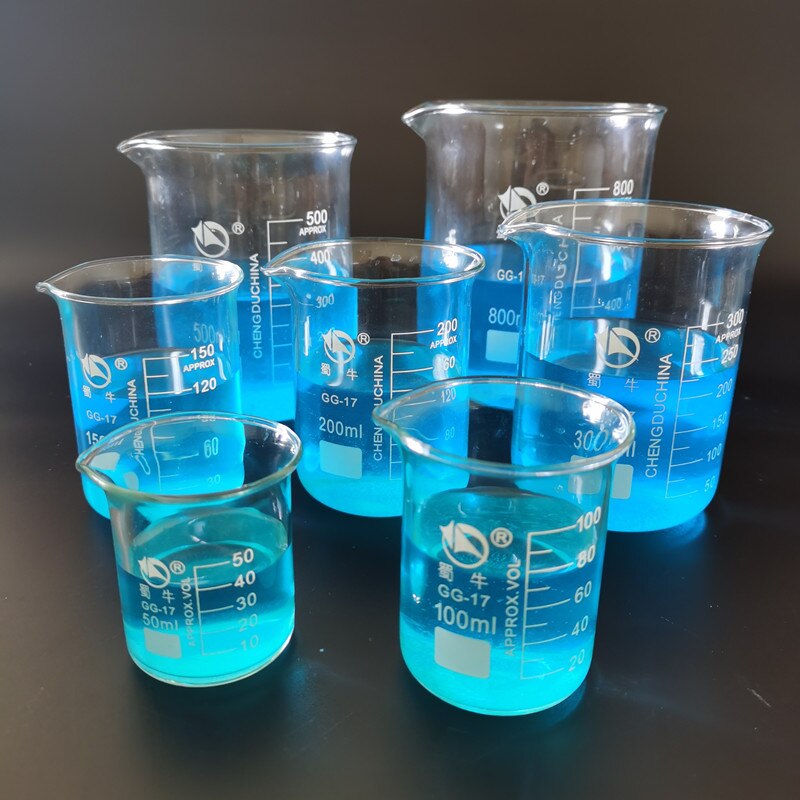 Gobelet de laboratoire en verre Borosilicate, toutes tailles, résistance aux températures élevées, tasse à mesurer, équipement de laboratoire