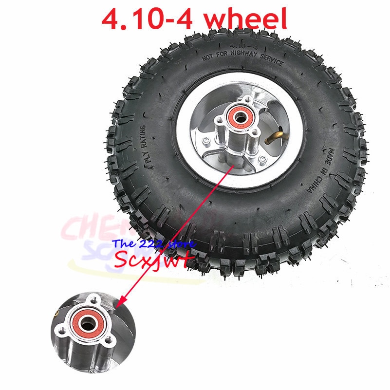 Rueda de neumático de 4,10/3,50-4, neumático exterior de tubo 4,10-4 con llanta de 4 pulgadas para Mini Quad Dirt Bike Scooter ATV Buggy de 49cc
