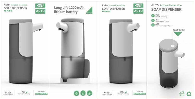 Smart sensor håndvask gel alkohol desinfektion elektrisk skum sæbedispenser usb opladning 450ml automatisk induktion