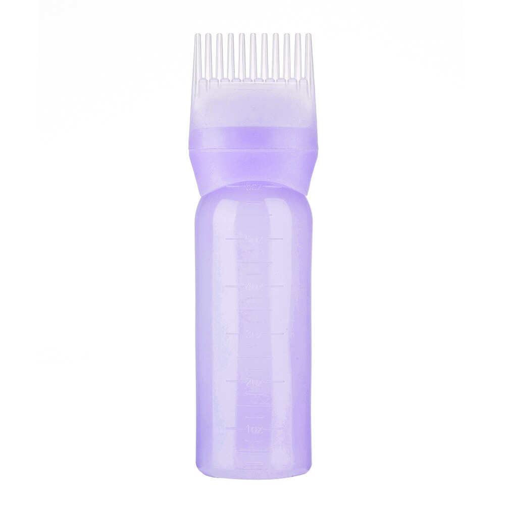 120Ml Multicolor Plastic Haarverf Hervulbare Fles Applicator Kam Doseren Salon Haarkleuring Kappers Styling Tool: purple