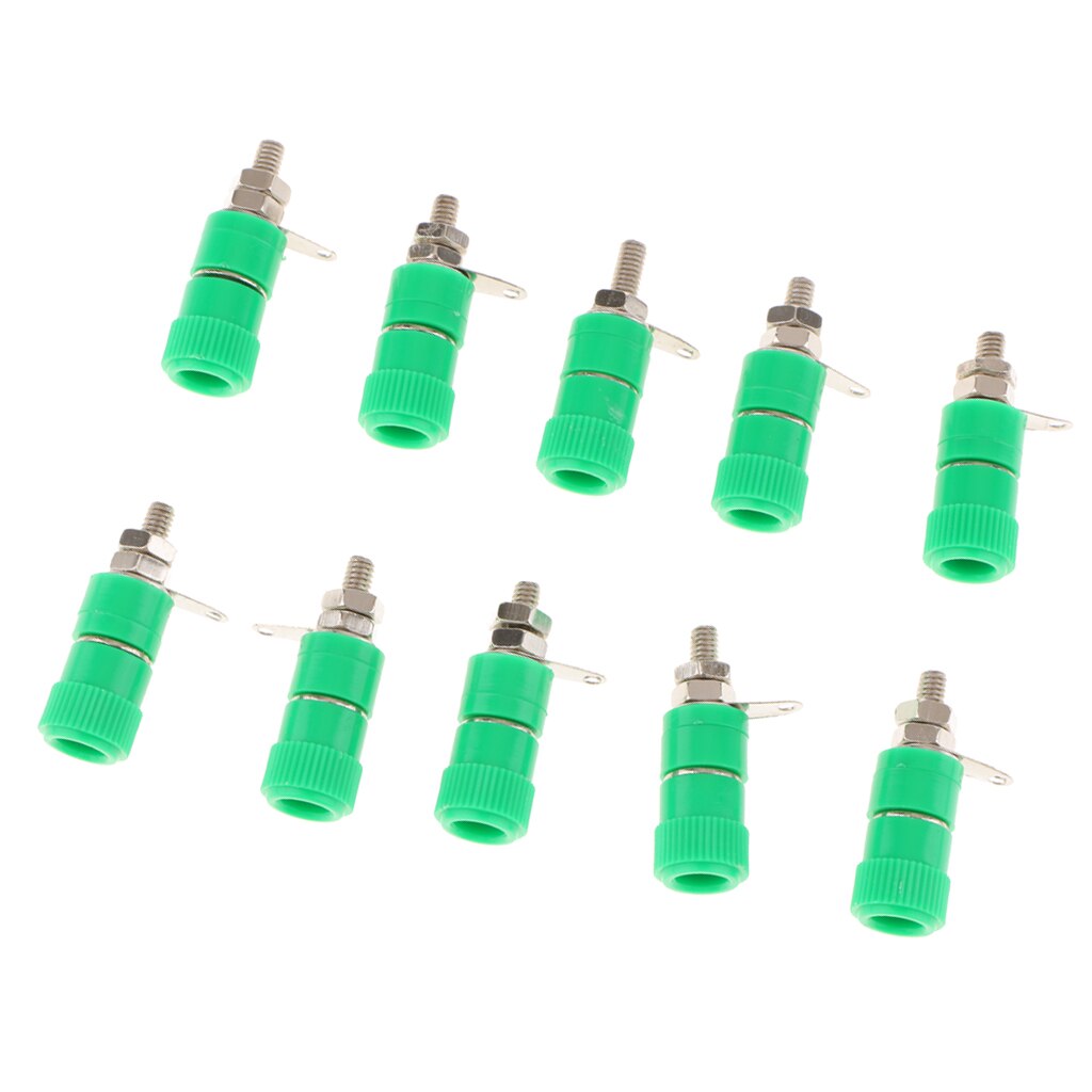 10 pieces 4mm Banana Plug Socket Jack Banana Binding Post Connector Terminal Amplifier Terminal Connector Binding Post Plug: Green