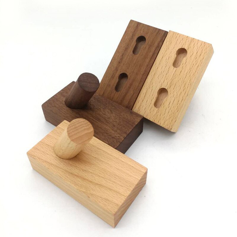 Ganchos de madera Natural para colgar ropa, perchero montado en la pared, soporte decorativo para llaves, sombrero, bufanda, bolso, colgador de almacenamiento, estante de baño