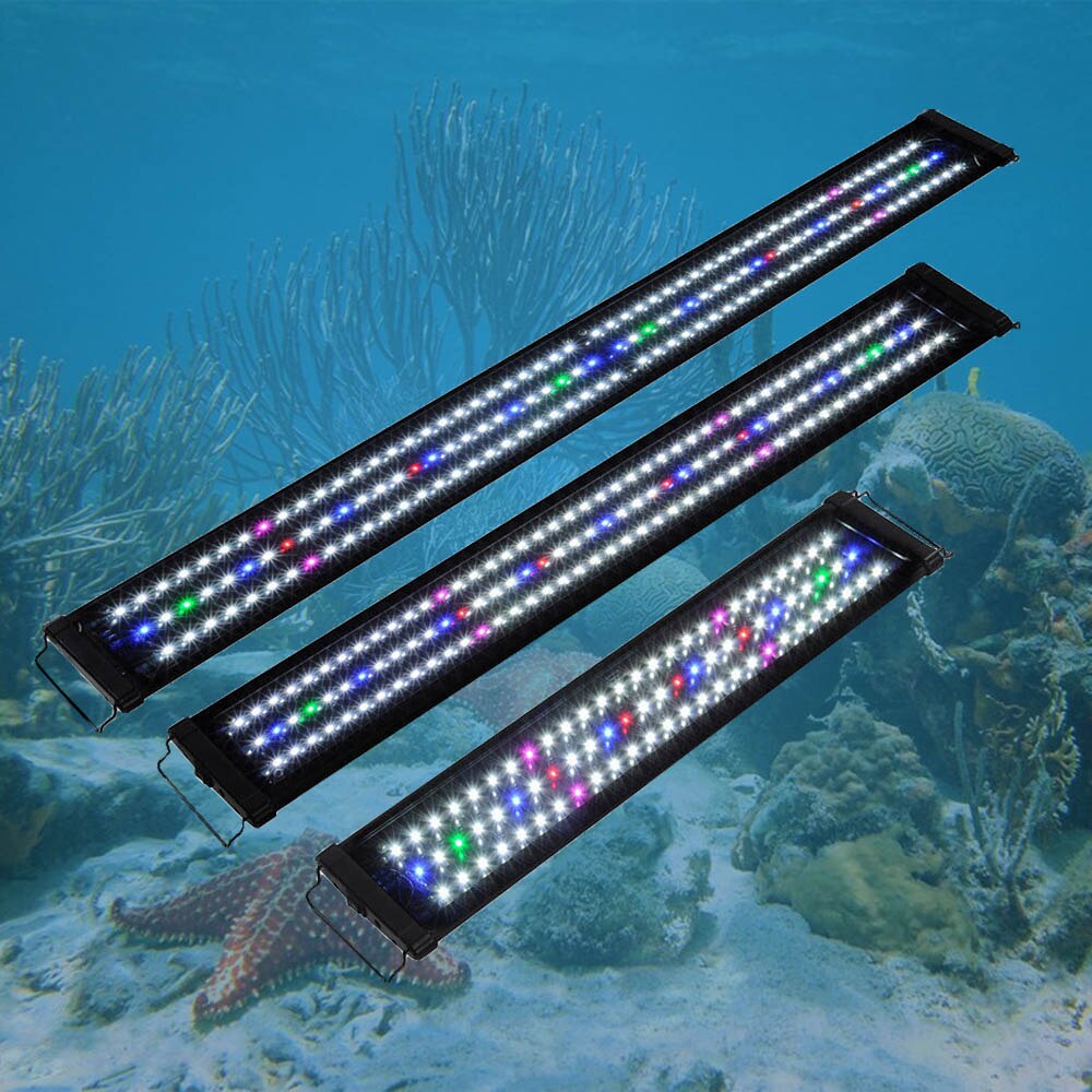 Waterproof US Plug LED Aquarium Lights Fish Tank Light Bar Blue 60/90/120CM Submersible Underwater Clip Lamp Aquatic Decor