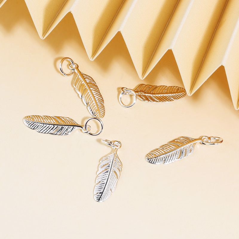 Vintage 925 sterling silver Charms fantasy feather Pendant & Necklaces Women Sterling-Silver-Jewelry