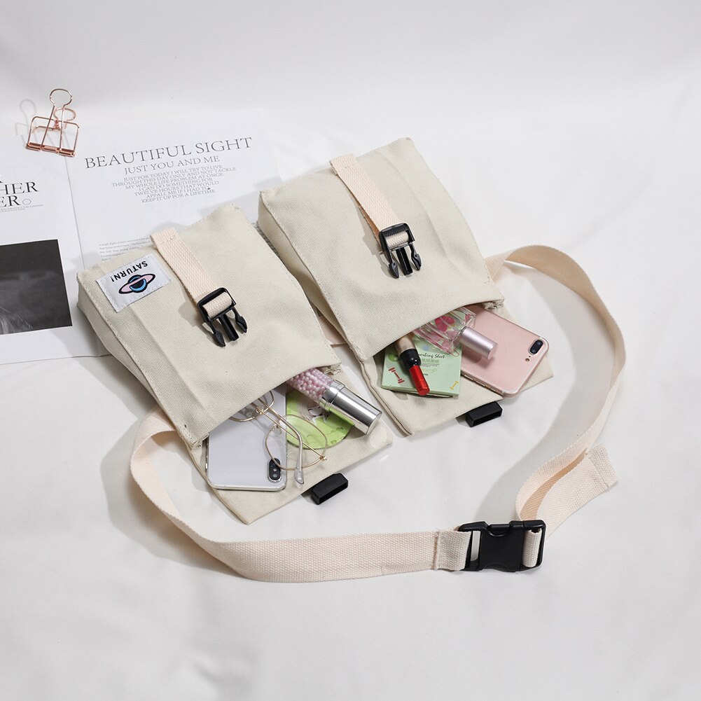 Riñonera de lona Unisex para el pecho, bolso de viaje desmontable para ir de compras, bandolera de hombro, decoración