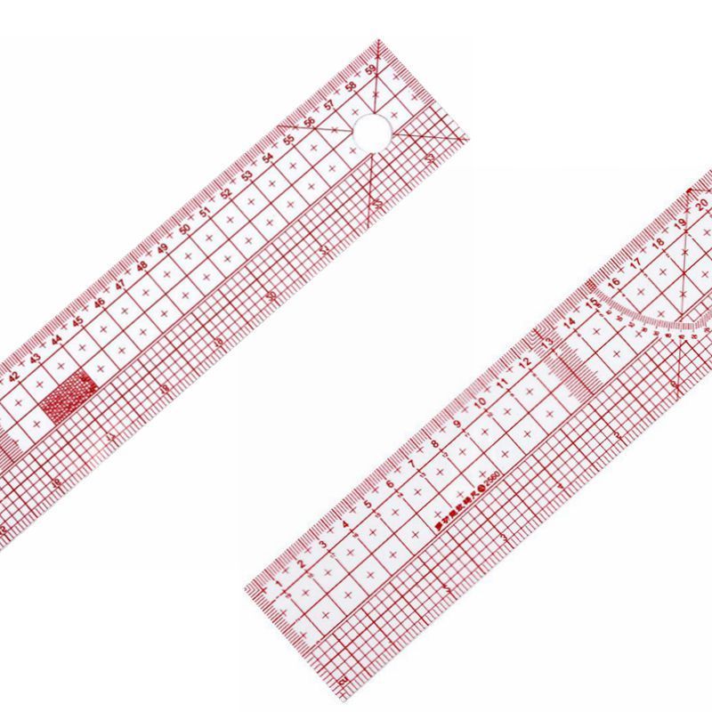 60cm DIY Measuring Patchwork Yardstick Double Side Metric Straight Ruler Sewing Tailor Multifunction Transparent Drawing Ruler
