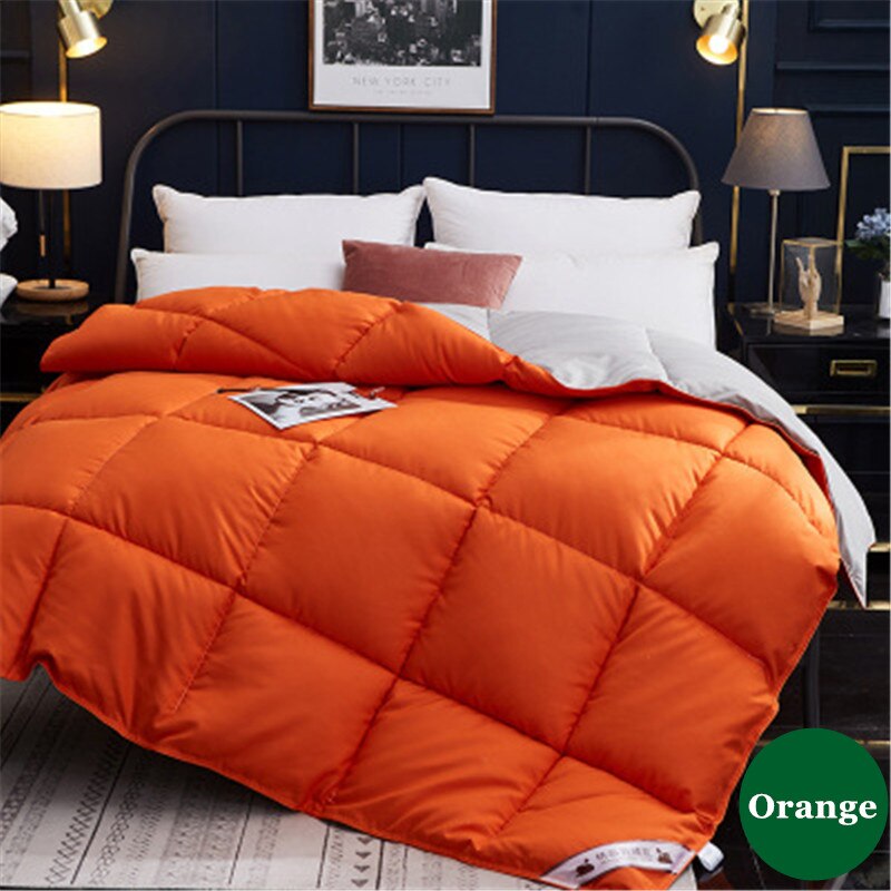 2kg Winter Thick Quilt Duvet 150*200cm For Man Woman Bed 100% Cotton Hotel Home Queen King Size warm 6 colors Quilt: Orange