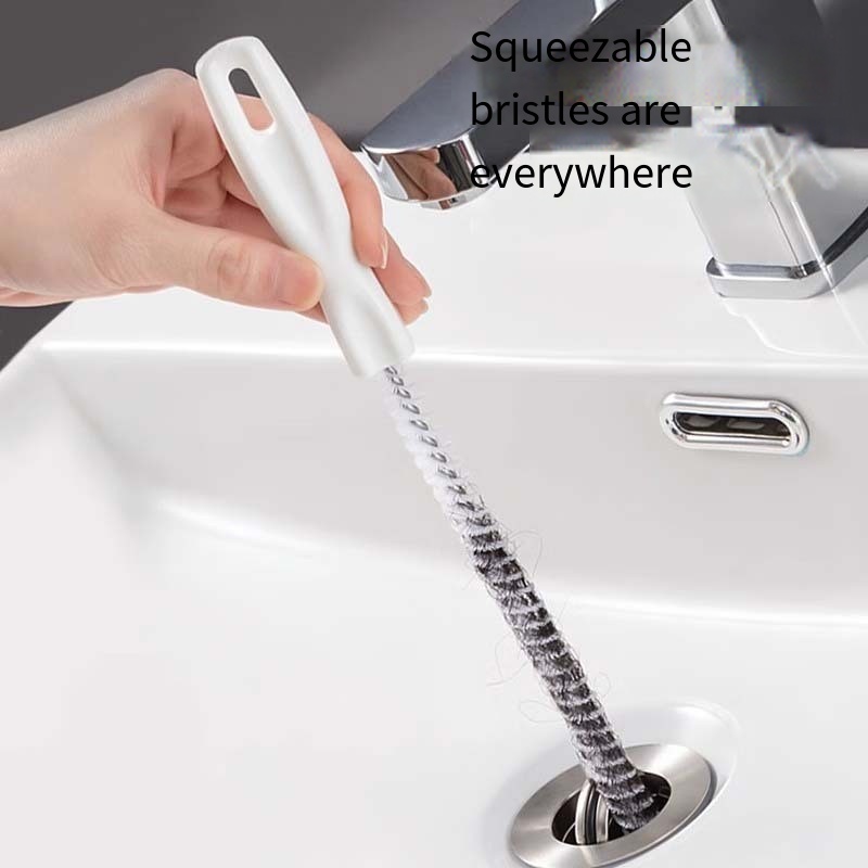 Afløbsbørste til rengøring af vask, afløbsrens, hårfjerner til afløb, bøjelig overløbsbørste til vask, kloakbørste til badeværelse, køkken