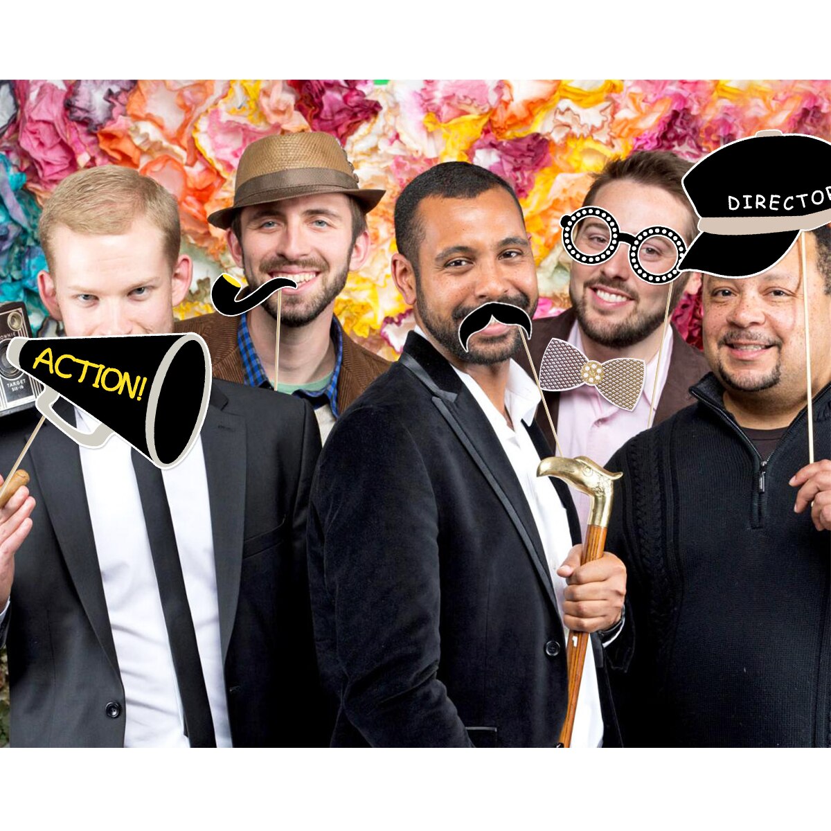 Tinksky 21Pcs Movie Theme Party Mask Photo Props Bachelorette Party Wedding Decor Mustache Birthday Party Supplies