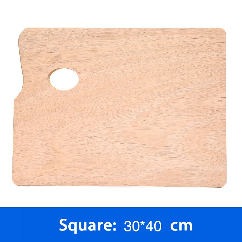 Elliptical wood painting palette palette for oil painting gouache acrylic pigment beginner student art supplies: Square30-40