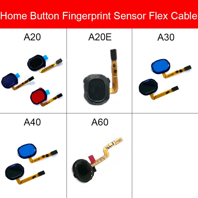 Impronte digitali del Tasto della Casa Cavo Della Flessione Per Samsung Galaxy A20 A20E A30 A40 A60 Sensore di Riconoscimento di Pulsante di Ritorno Della Flessione di Riparazione Del Nastro