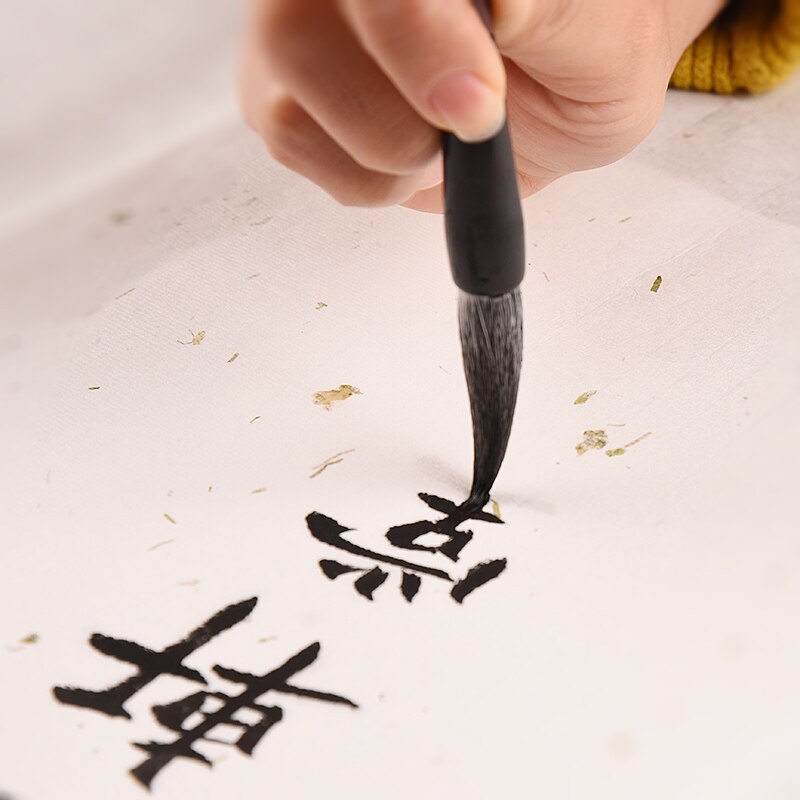 7 stk/parti kinesisk kalligrafi pensel pen sæt væsel hår skrive pensel blæk pen maling medium almindelig script børste æske sæt